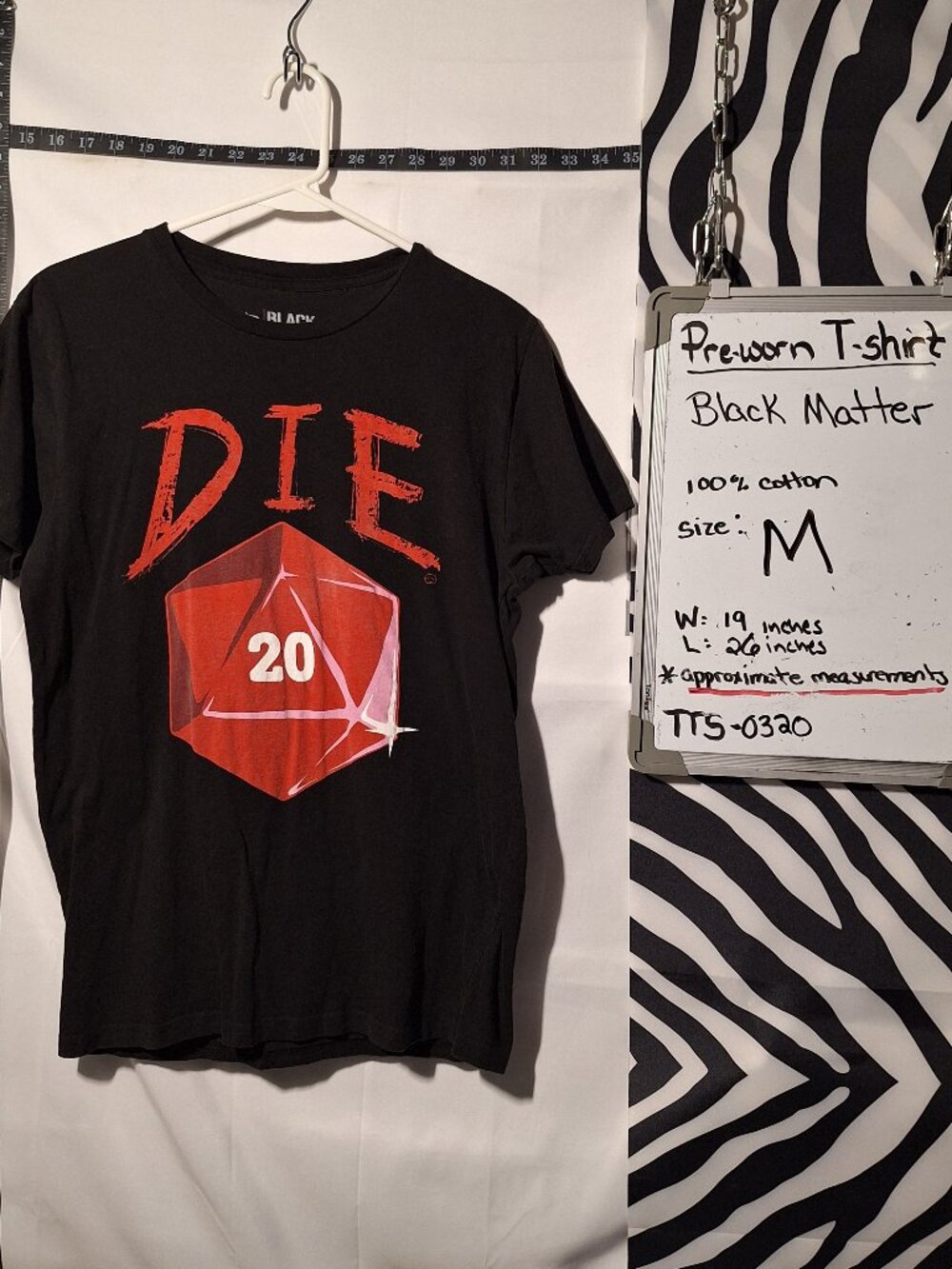 Black Matter Dice T-Shirt, Black, M